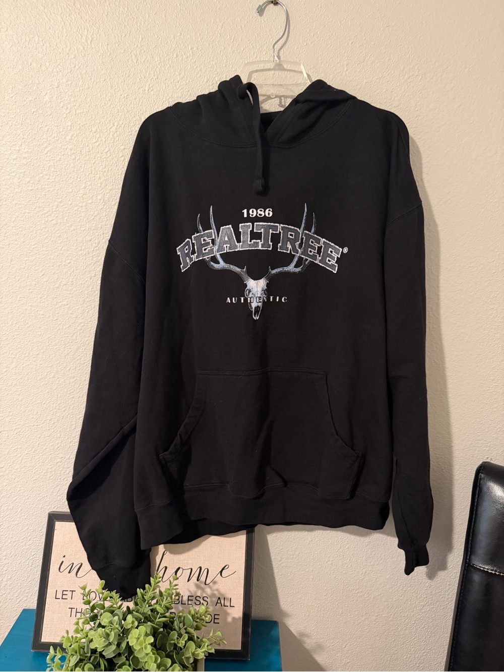 Realtree Black Hoodie with Antler Skull Logo